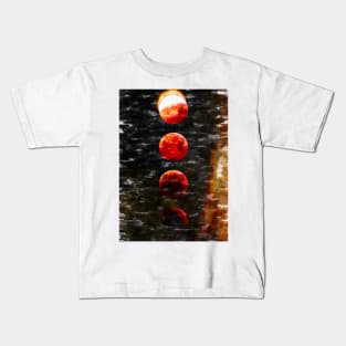 Fiery Super Moon Phases. For Moon Lovers Kids T-Shirt